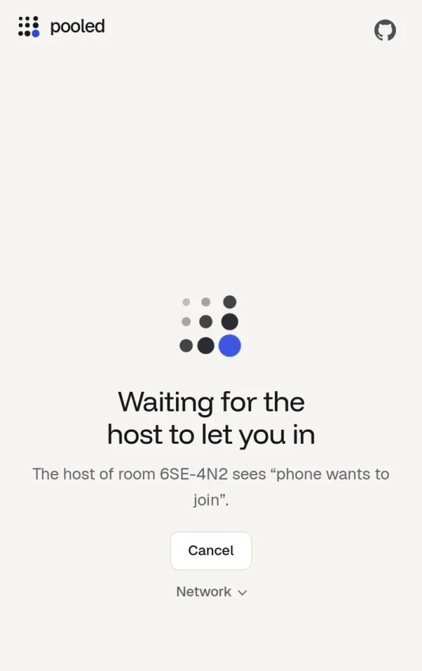 A phone that typed the code, waiting: Waiting for the host to let you in